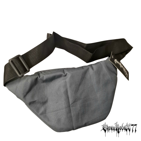 Bauchtasche  "Ehrenkodex77", grau, Schriftzug gestickt